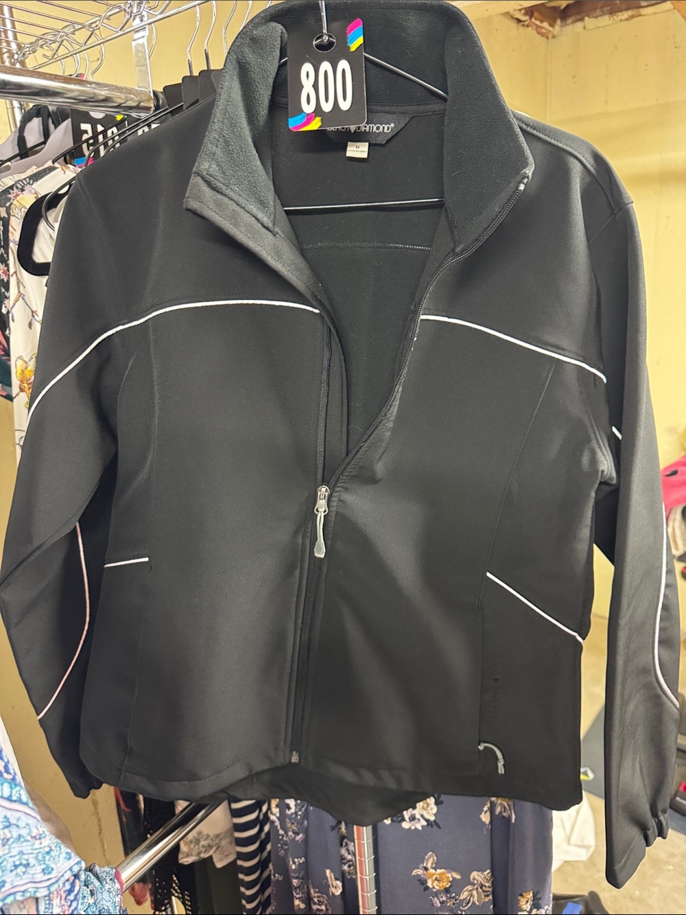 Black Diamond Black Softshell Jacket with White Piping